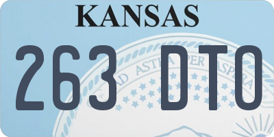 KS license plate 263DTO