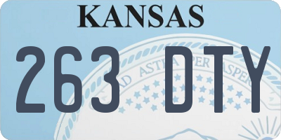 KS license plate 263DTY