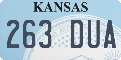 KS license plate 263DUA
