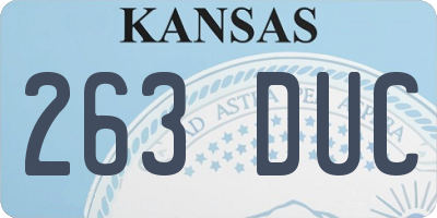 KS license plate 263DUC
