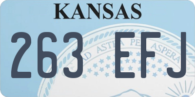 KS license plate 263EFJ