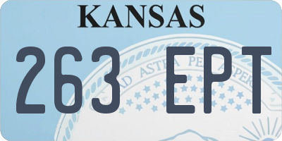 KS license plate 263EPT