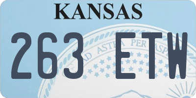 KS license plate 263ETW