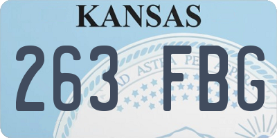 KS license plate 263FBG