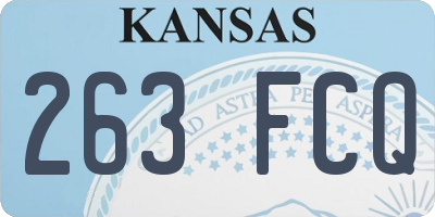 KS license plate 263FCQ