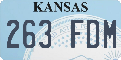 KS license plate 263FDM