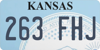 KS license plate 263FHJ