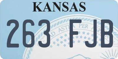 KS license plate 263FJB