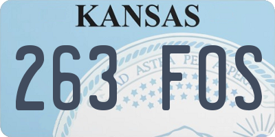 KS license plate 263FOS