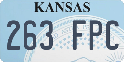 KS license plate 263FPC