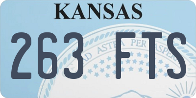 KS license plate 263FTS