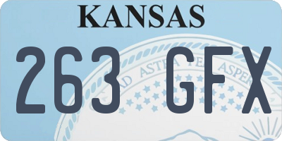 KS license plate 263GFX