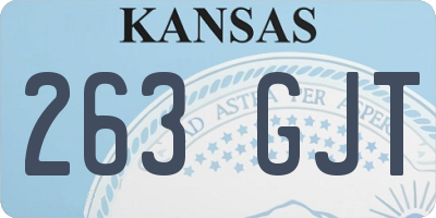 KS license plate 263GJT