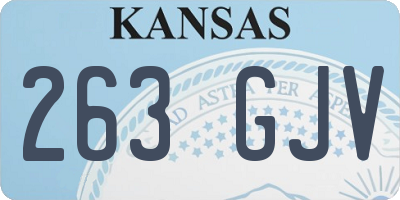 KS license plate 263GJV