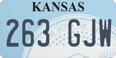 KS license plate 263GJW
