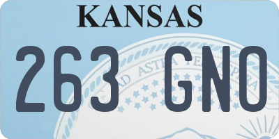KS license plate 263GNO