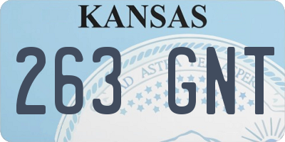 KS license plate 263GNT