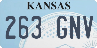 KS license plate 263GNV