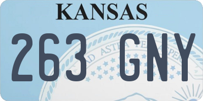 KS license plate 263GNY