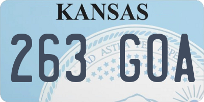 KS license plate 263GOA