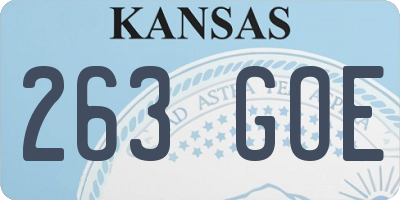 KS license plate 263GOE