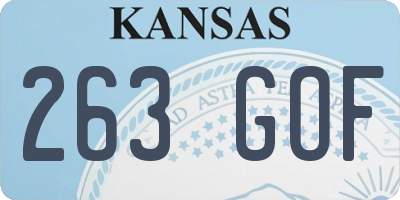 KS license plate 263GOF