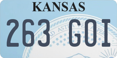 KS license plate 263GOI