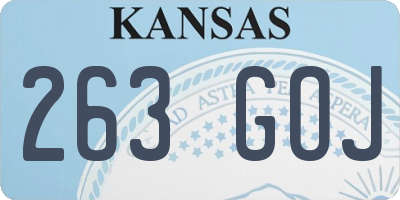 KS license plate 263GOJ