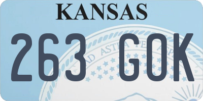 KS license plate 263GOK