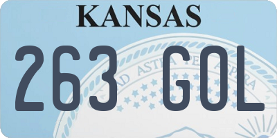 KS license plate 263GOL
