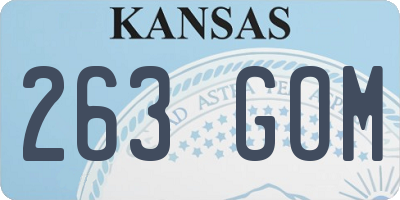 KS license plate 263GOM