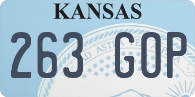 KS license plate 263GOP