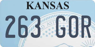 KS license plate 263GOR