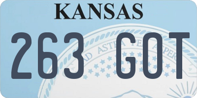 KS license plate 263GOT