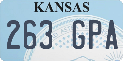 KS license plate 263GPA