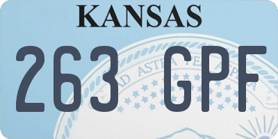 KS license plate 263GPF