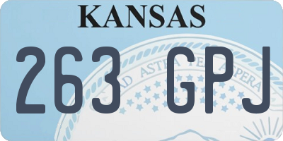 KS license plate 263GPJ