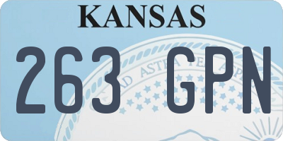 KS license plate 263GPN