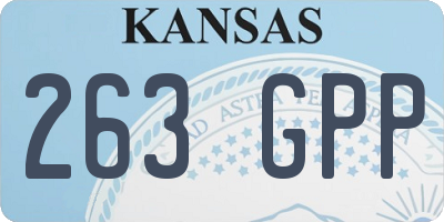 KS license plate 263GPP