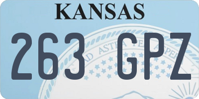 KS license plate 263GPZ