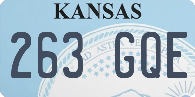 KS license plate 263GQE