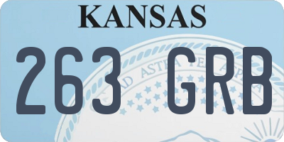 KS license plate 263GRB
