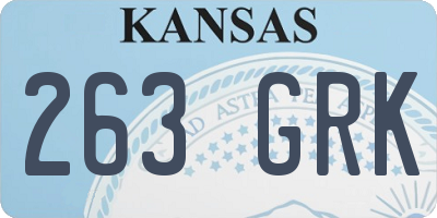 KS license plate 263GRK
