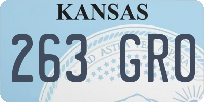 KS license plate 263GRO