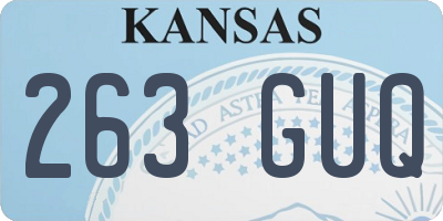 KS license plate 263GUQ