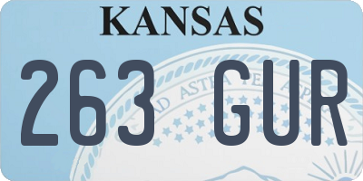 KS license plate 263GUR