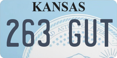 KS license plate 263GUT
