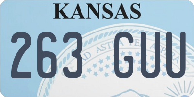 KS license plate 263GUU