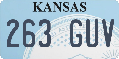 KS license plate 263GUV