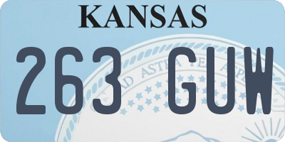 KS license plate 263GUW
